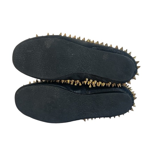 Unif Hellraisers women's brass spiked fine leather loafers size 6 black - Picture 8 of 8